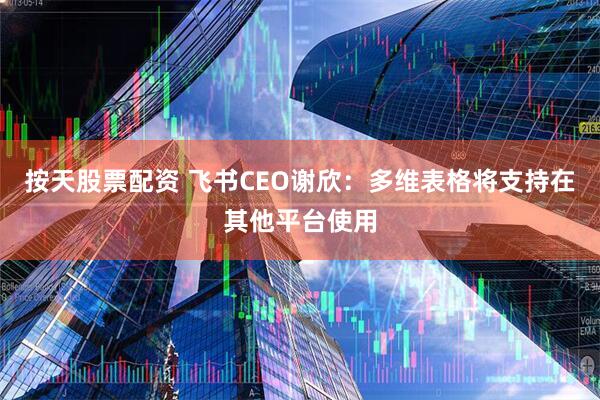 按天股票配资 飞书CEO谢欣：多维表格将支持在其他平台使用